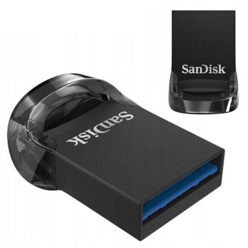 МИНИ-ПЕРЕВОД SANDISK ULTRA FIT, 64 ГБ, USB 3.1, КОРОТКИЙ, НЕ ПРОЕКТИРУЕТ НА РАДИО
