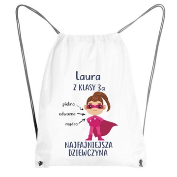 PREZENT TORBA PLECAK WOREK NADRUK DZIEWCZYN IMIĘ
