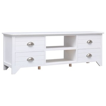 SZAFKA POD TV BIAŁA108X30X40CM DREWNO PAULOWNIA