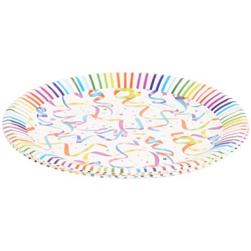 Papierowe Talerzyki małe 18 cm 8 sztuk Wstążki w841