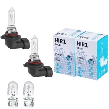 Żarówki 2x HIR1 VISION 9011 PX20d 12V 65W + 2x W5W