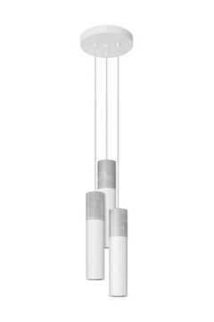 Lampa wisząca BORGIO 3P biała stal szary beton LED sufitowy zwis Sollux