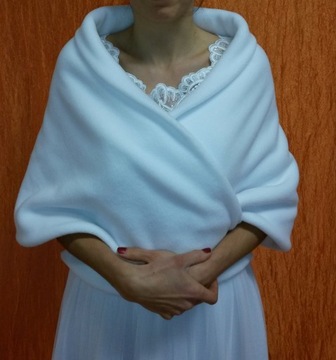 Свадебный палантин, накидка, шарф, мех, белый M/L НОВИНКА