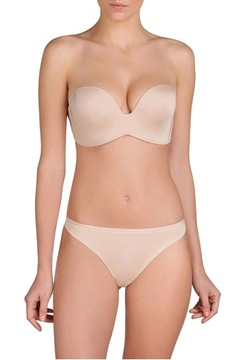 34F / 75G Wonderbra Perfect Body strapless beżowy biustonosz