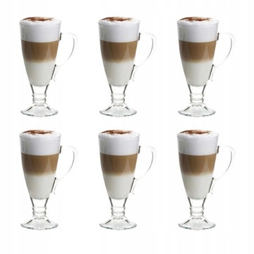 6 x SZKLANKI KUBEK DO KAWY LATTE Herbaty 250 ml