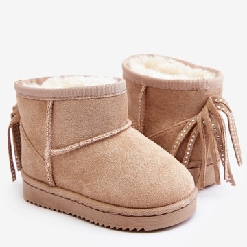 BOTKI ŚNIEGOWCE DZIECIĘCE OCIEPLANE BEŻOWE 26