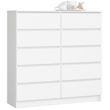 KOMODA KOMODY MEBLE SZAFKA 120x40x121cm BIEL XXL komoda szafka szuflady