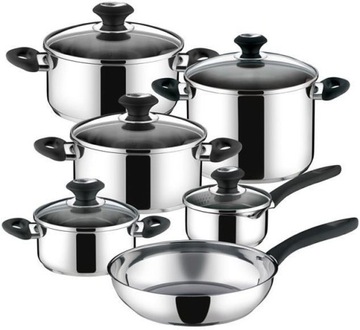 KOMPLET ZESTAW GARNKÓW STAL PRESTO TESCOMA 11SZT.