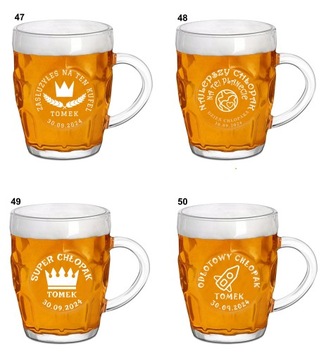 Пивная кружка с гравировкой Подарок на День мальчика Имя 500 мл