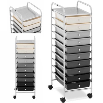 Тележка для красоты, парикмахерской и ванной комнаты с 10 ящиками 38,5 x 32 x 96.