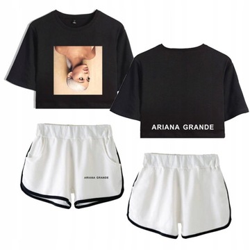 KOMPLET DRES PIŻAMA ARIANA GRANDE SZORTY T-SHIRT