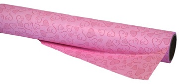 PAPIER OZDOBNY W SERCA DO KWIATÓW FOLIA OZDOBNA WALENTYNKI 50CM 8,2M