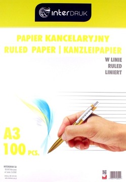 PAPIER KANCELARYJNY W LINIE INTERDRUK A3 100SZT. [SZKOŁA]