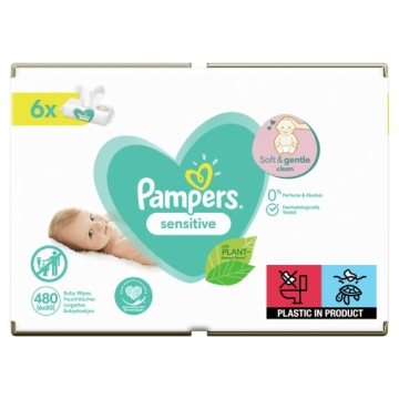 Влажные салфетки Pampers Sensitive 6 х 80 шт.