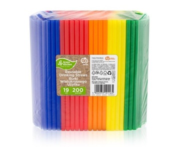 Пластиковые трубочки, разноцветные трубочки для питья, 200 штук, многоразовые.