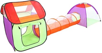 ДЕТСКАЯ ПАЛАТКА 3в1, ДВА ДОМА + ТУННЕЛЬ Типи