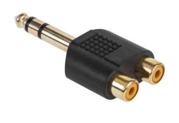 Adapter wtyk jack 6,3stereo / 2x gniazdo RCA (3037