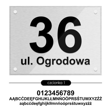 Tablica adresowa adres 3D numer na dom 40x30 szczotkowane aluminium