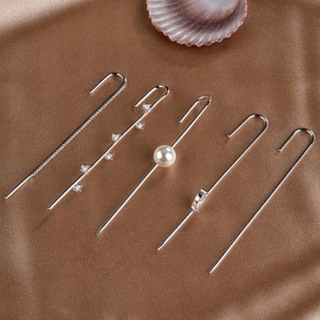 Kikichicc Роскошная булавка для ушей с резьбой, длинная серьга-манжета