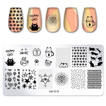 Пластина для штампов для ногтей CAT STARS