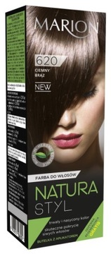 Marion Natura Styl Trwała Farba do Włosów 620 Ciemny Brąz + odżywka 10ml