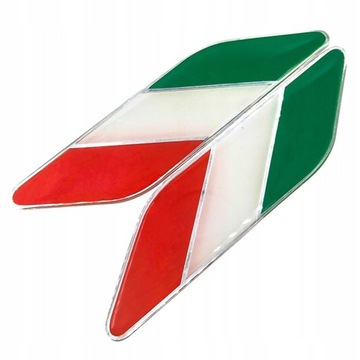 EMBLEMAT znaczek FLAGA WŁOCH ITALY italia METAL x2