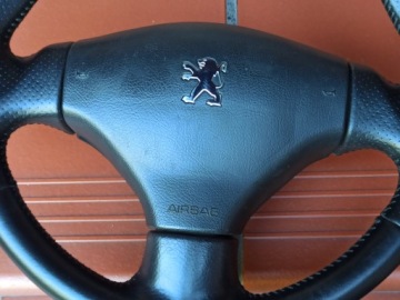 PEUGEOT 206 Lift 307 кожаный руль 2001-2008 ОЧЕНЬ КРАСИВЫЙ ОРИГИНАЛ