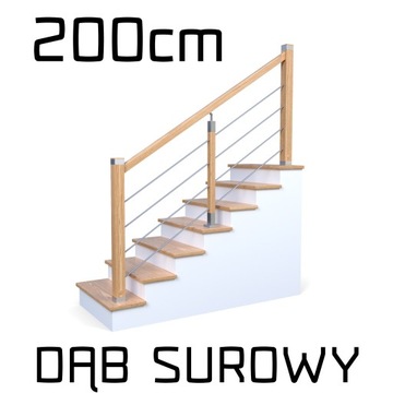 Balustrada barierka drewniana nierdzewna ND2 2m