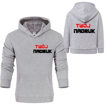 Bluza kangurka z własnym nadrukiem, logo, napisem personalizowana L