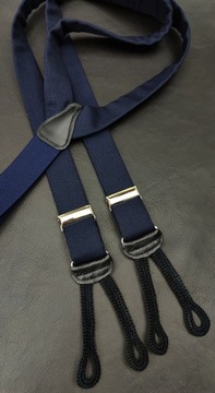 Подтяжки FINE в горошек с пуговицами, ТЕМНО-СИНИЙ ТЕМНО-СИНИЙ ШЕРСТЬ