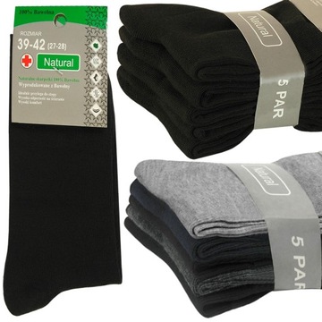 10x BAWEŁNA 100% SKARPETKI NATURALNE męskie 39-42
