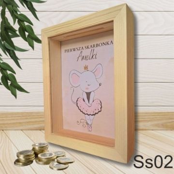 3D деревянная копилка со стеклом, персонализированная с именем, отличный подарок