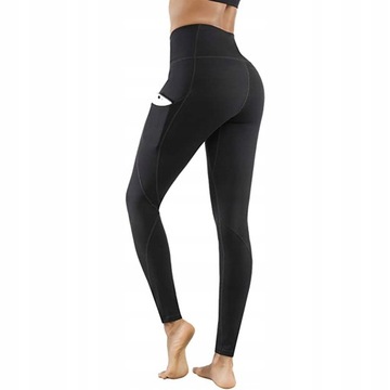 LEGGINSY SPORTOWE FITNESS Spodnie Z kieszeniami