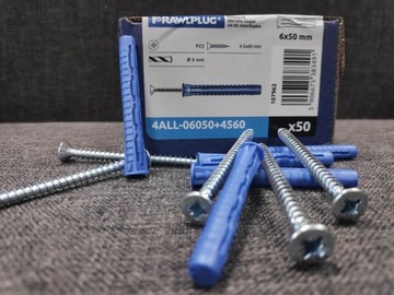 Kołki z wkrętami Rawlplug 4ALL-06050+4560 6x50 mm 50 sztuk