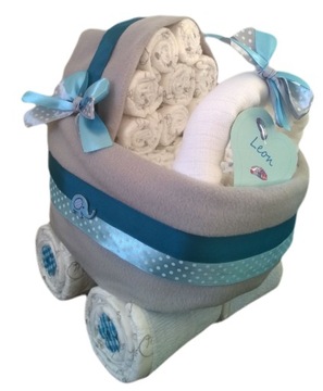 БОЛЬШОЙ ТОРТ PAMPERS 2 из подгузников для детского душа