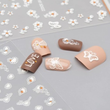 5D наклейки для украшения ногтей, узоры БАБОЧКИ