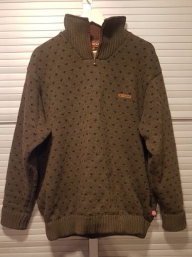Harkila sweter windstopper wielokolorowy półgolf kamuflaż wełna membrana L