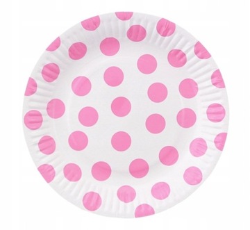 Zestaw Talerzyki kubeczki Obrus Słomki różowe 25