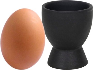 CZARNY PORCELANOWY Kieliszek Podstawka DO JAJEK