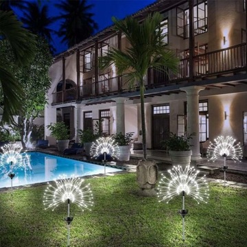 4 шт. СОЛНЕЧНЫЕ САДОВЫЕ СВЕТИЛЬНИКИ Одуванчик ДЕРЕВО ФЕЙЕРВЕРК УКРАШЕНИЕ 150 светодиодов