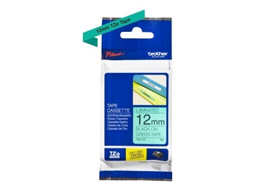 Brother TZE731 TZE-731 12mm czarne na zielonym 8m laminowana