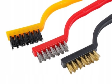 НАБОР ПРОВОЛОЧНЫХ ЩЕТОК ИЗ 3 ТЕХНИЧЕСКИХ ЩЕТОК СТАЛЬ ЛАТУНЬ НЕЙЛОН