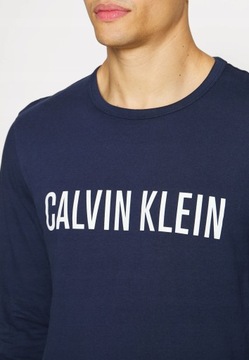 Calvin Klein _ Męski Granatowy Longsleeve Logo CK NAVY _ L