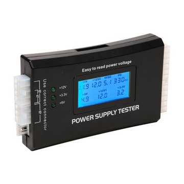 Tester zasilaczy komputerowych MOLEX SATA HDD ATX ITX wyświetlacz napięcie