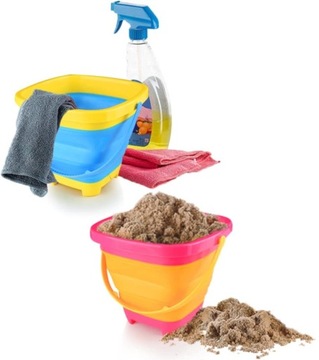 СКЛАДНОЕ силиконовое ведро для песка в песочнице.