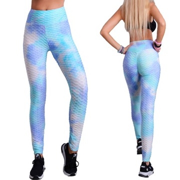 ANTYCELLULITOWE LEGGINSY MODNE LEGINSY NEONOWE PUSH UP DŁUGIE GETRY CUD 407
