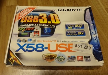 Płyta główna Gigabyte GA-X58-USB3 BOX + CPU 6rdzeni+ 24GB RAM
