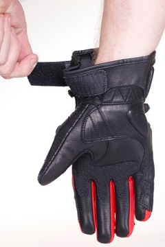 Мужские мотоциклетные перчатки HUSAR PRO SX красные кожаные