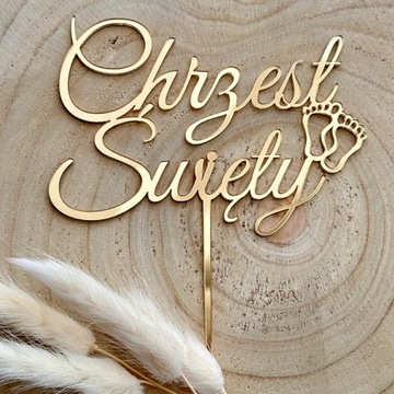 Топпер для Святого Крещения с золотыми крестильными ножками из PLEXI