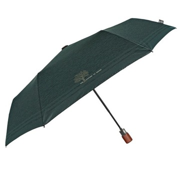 Parasol Parasolka męska składana zielona EKO Perletti drewniana rączka